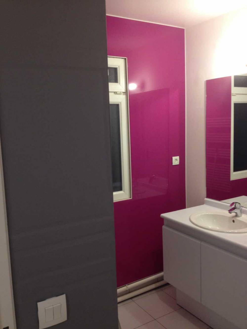 Pose de toile tendu salle de bain