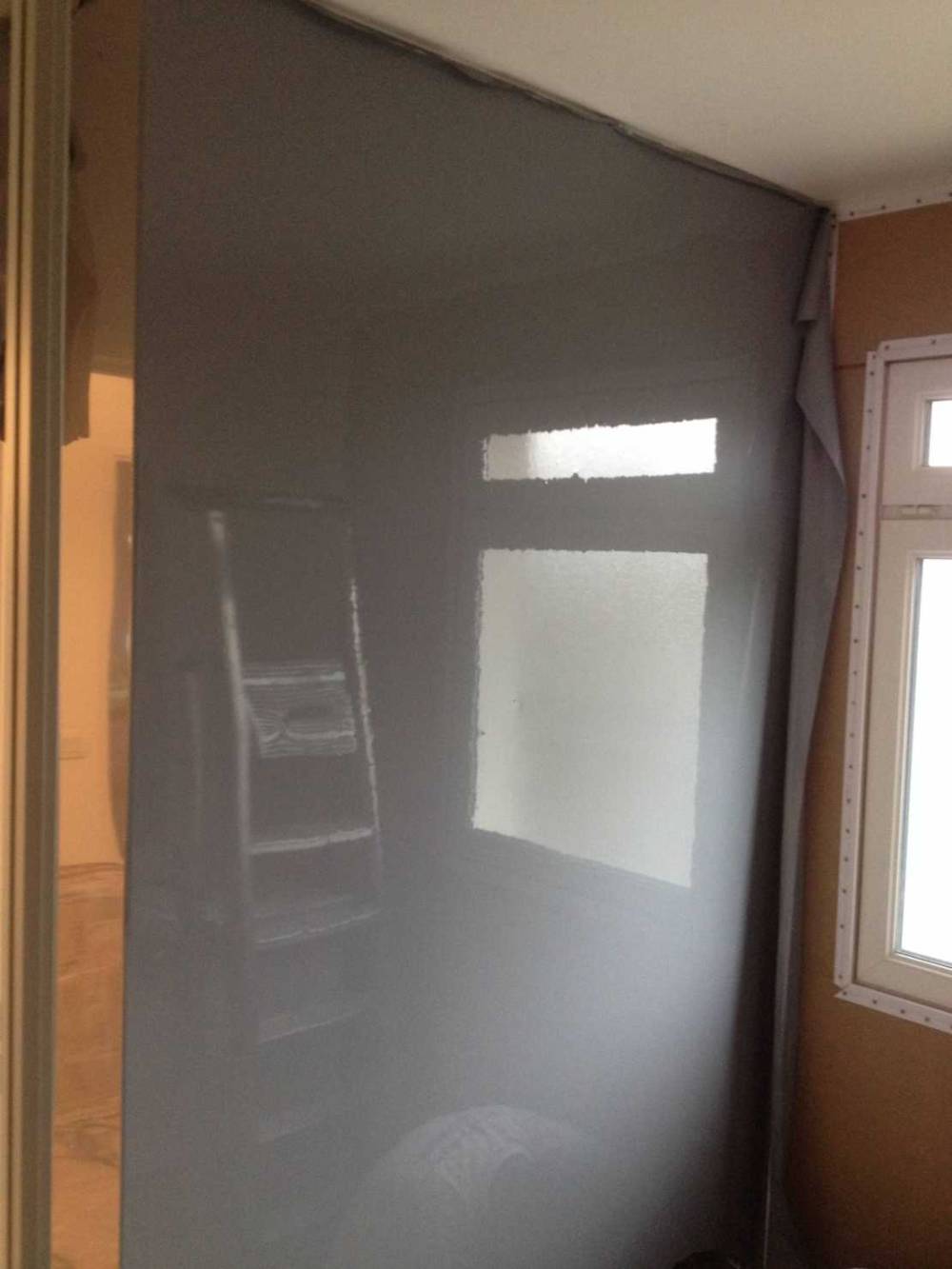 Pose de toile tendu salle de bain